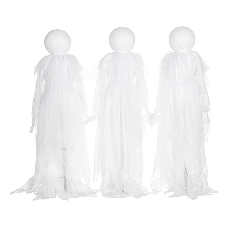 Lighted Halloween Phantom Ghost Stakes, Set of 3,65r85