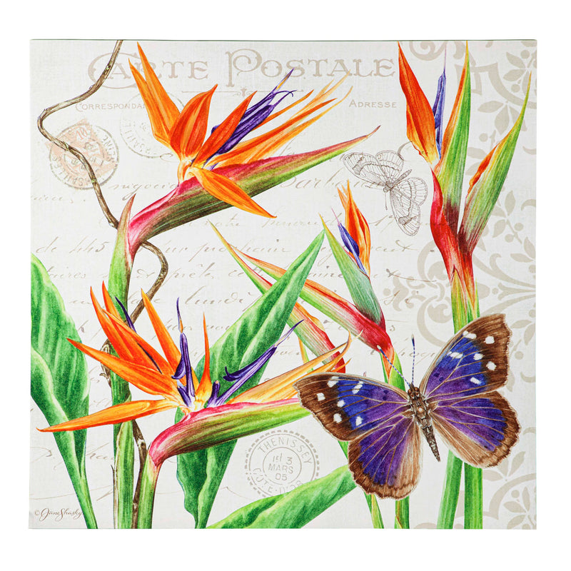 Butterfly and Bird of Paradise 24"x24" Outdoor Canvas,6c86015