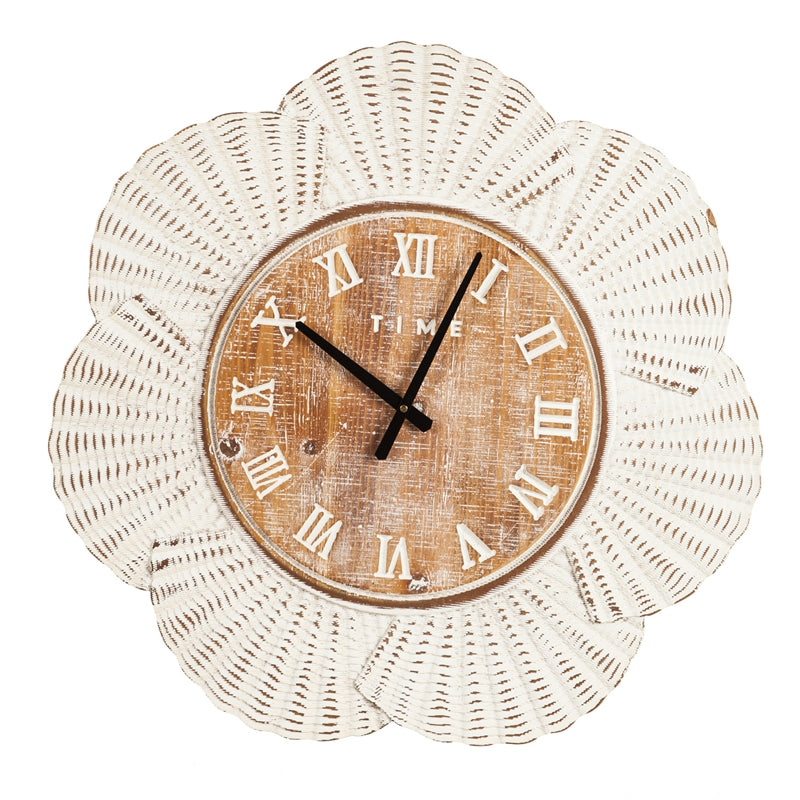 Scalloped Edge Wood Wall Clock,6cl138