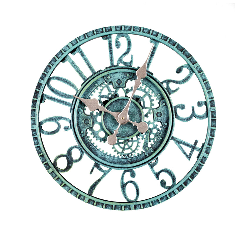 Outdoor Safe Decorative Resin Wall Clock, 11.8"x11.8"x1.73"inches