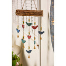 Wood and Metal Bird Garden Bell,6gb0064