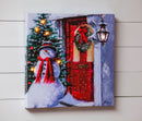 LED Canvas Wall Decor, Snowman Outside the Door,6ltc1002