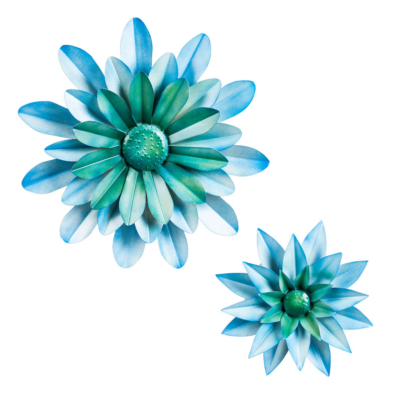 Blue Finish Iron Wall Arts Décor Set of 2,6m617