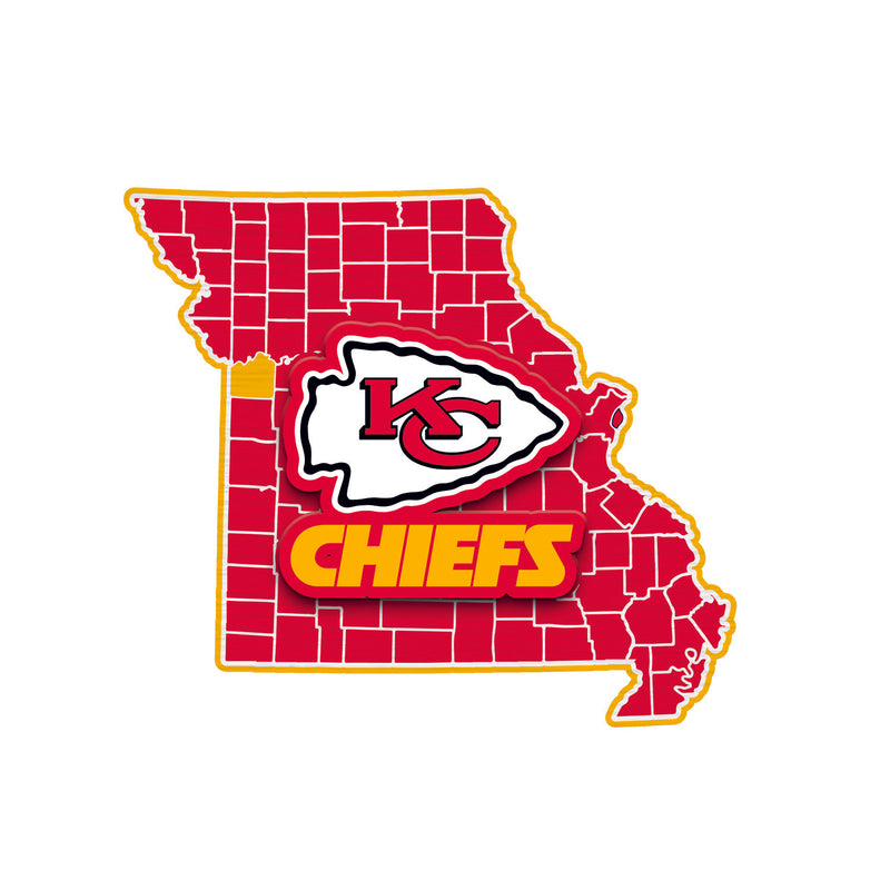 State Shape Wall Décor, Kansas City Chiefs,6ws3815