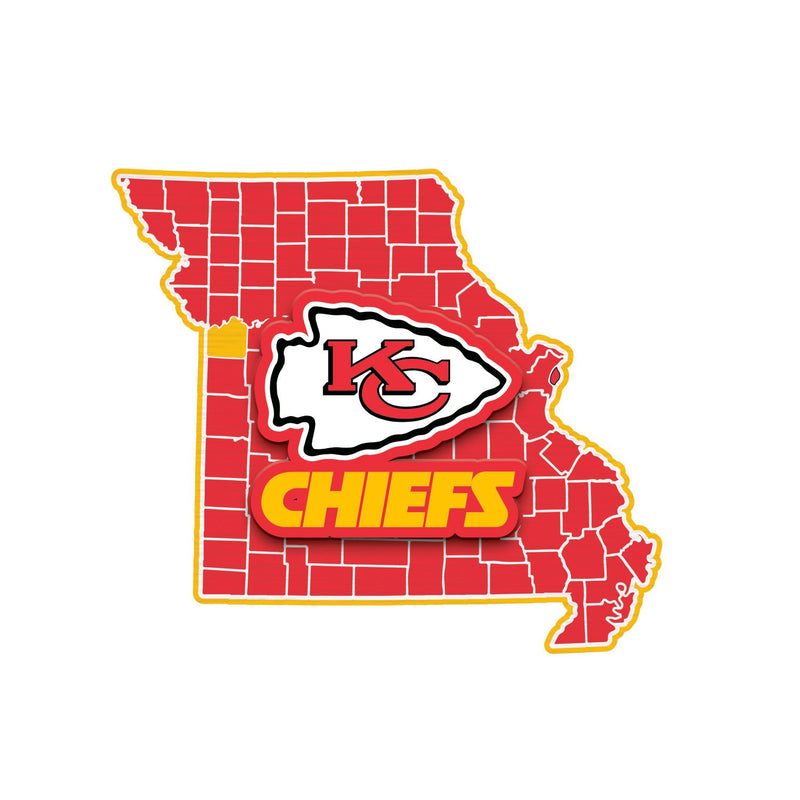 State Shape Wall Décor, Kansas City Chiefs,6ws3815