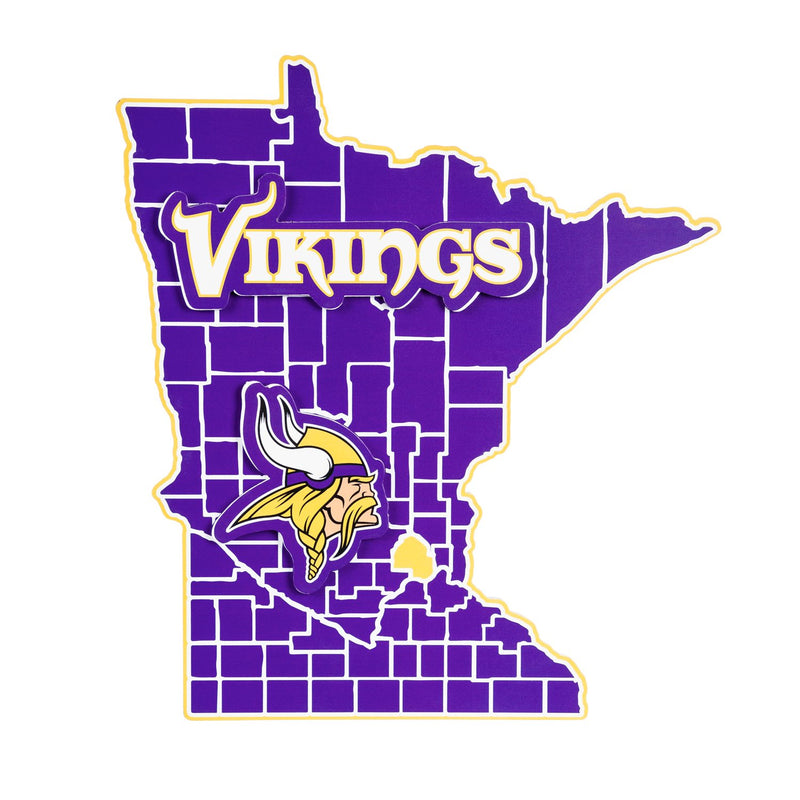 State Shape Wall Décor,, Minnesota Vikings,6ws3817