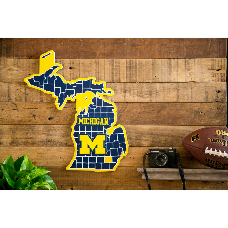 State Shape Wall Décor,, University Of Michigan,6ws920