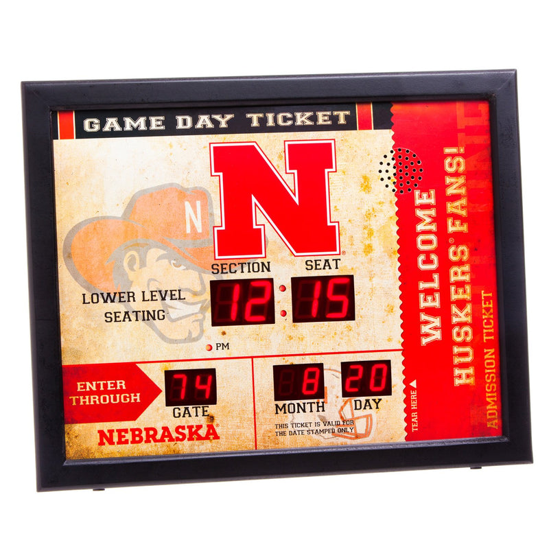 Bluetooth Scoreboard Wall Clock, Nebraska,7cl949