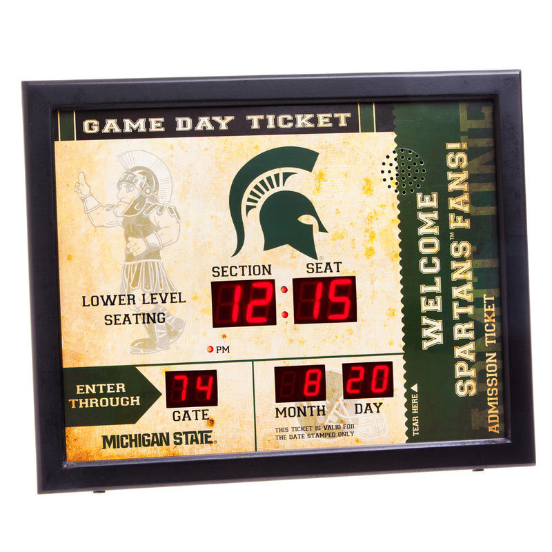 Bluetooth Scoreboard Wall Clock, Michigan State,7cl971