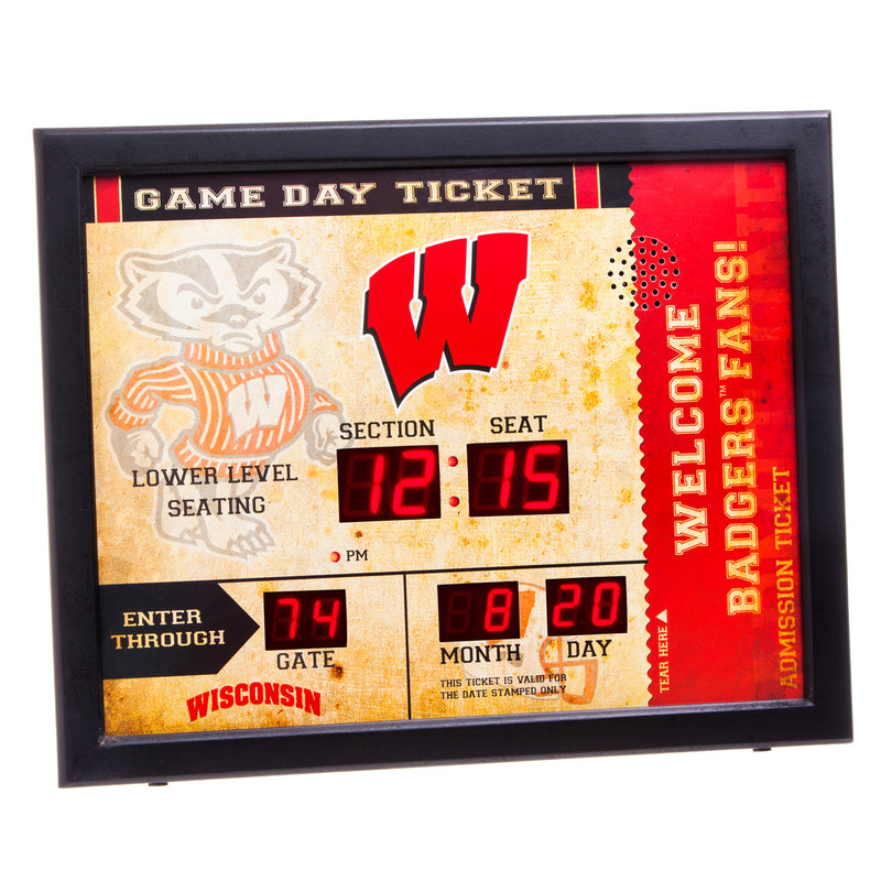 Bluetooth Scoreboard Wall Clock, Wisconsin,7cl984