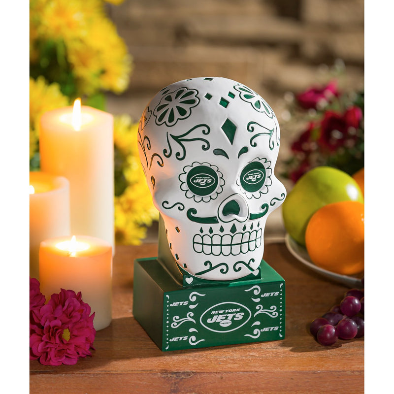 New York Jets, Sugar Skull Statue,843821sk