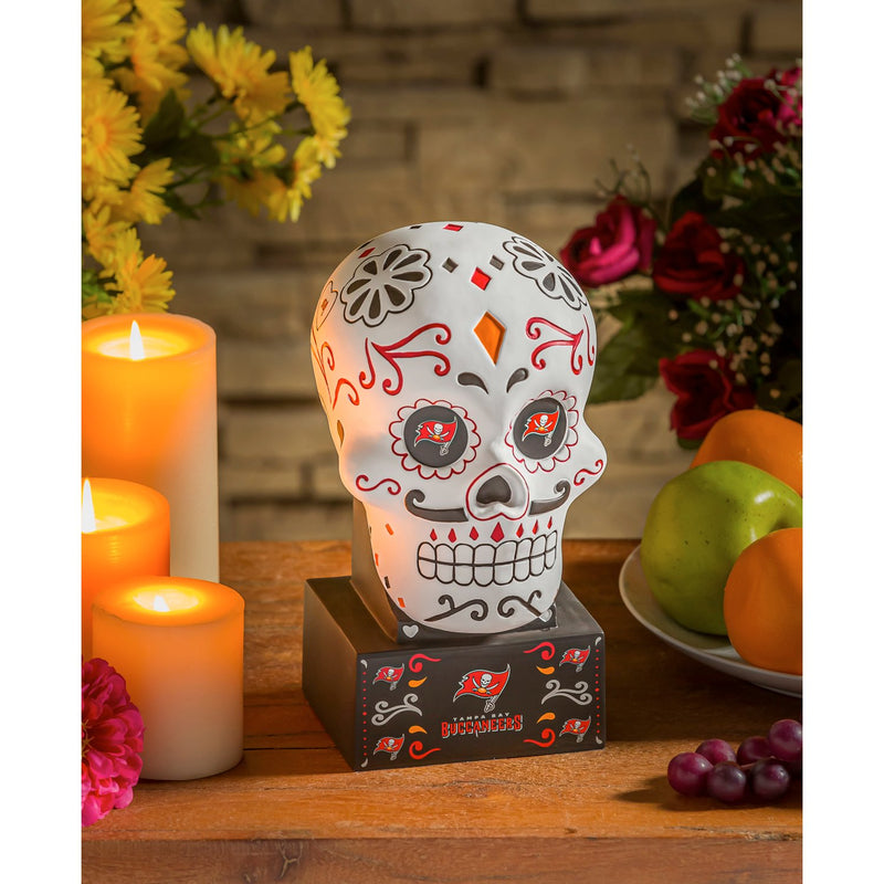 Tampa Bay Buccaneers, Sugar Skull Statue, 5.25"x6"x10.25"inches