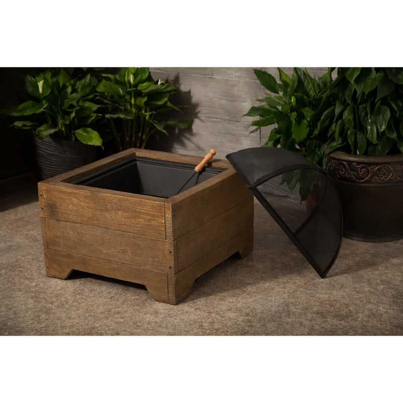 Sedona Wood Burning Firepit w Firebowl,Grate,mesh lid,fire poker,84g3807