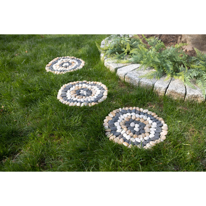 River Rock Indoor/Ourdoor Stepping Stone Circle Set of 3,84g3854