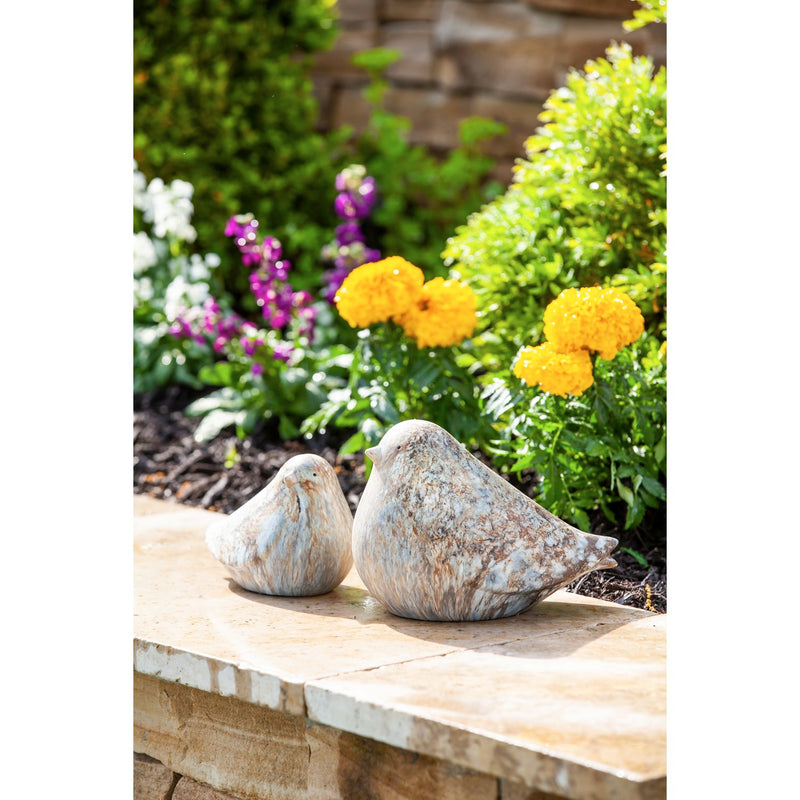 Bird Garden Statuary, Set of 2, 6.5"x3.74"x4.53"inches