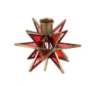 Moravian Star Metal Taper Holder, Set of 2, Brass,8chg176