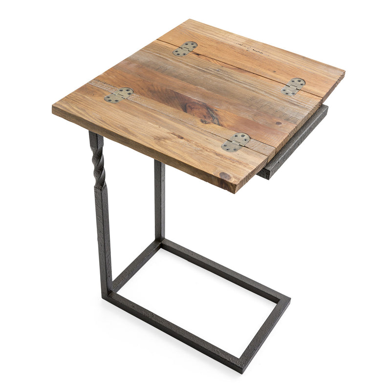 Deep Creek Pull-Up Table in Rustic Wood and Metal,8f00336