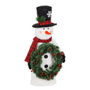 LED Snowman with Wreath Tabletop Decor,8led443