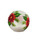 Glass Handpainted Poinsettia LED Globe, Set of 2,8led7185f