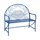 Blue Crab Metal Garden Bench,8mb134