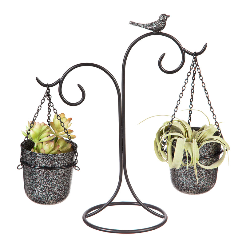 Tabletop Metallic 2 Pot Planter,8pmtl205