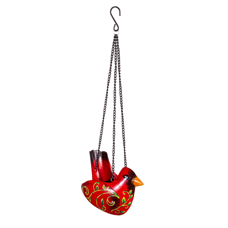 Red Bird Hanging Metal Planter,8pmtl353