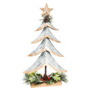 Silver Metal Tree with Glitter and Artificial Tabletop Decor, Set of 2,8tam343