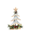 Silver Metal Tree with Glitter and Artificial Tabletop Decor, Set of 2,8tam343