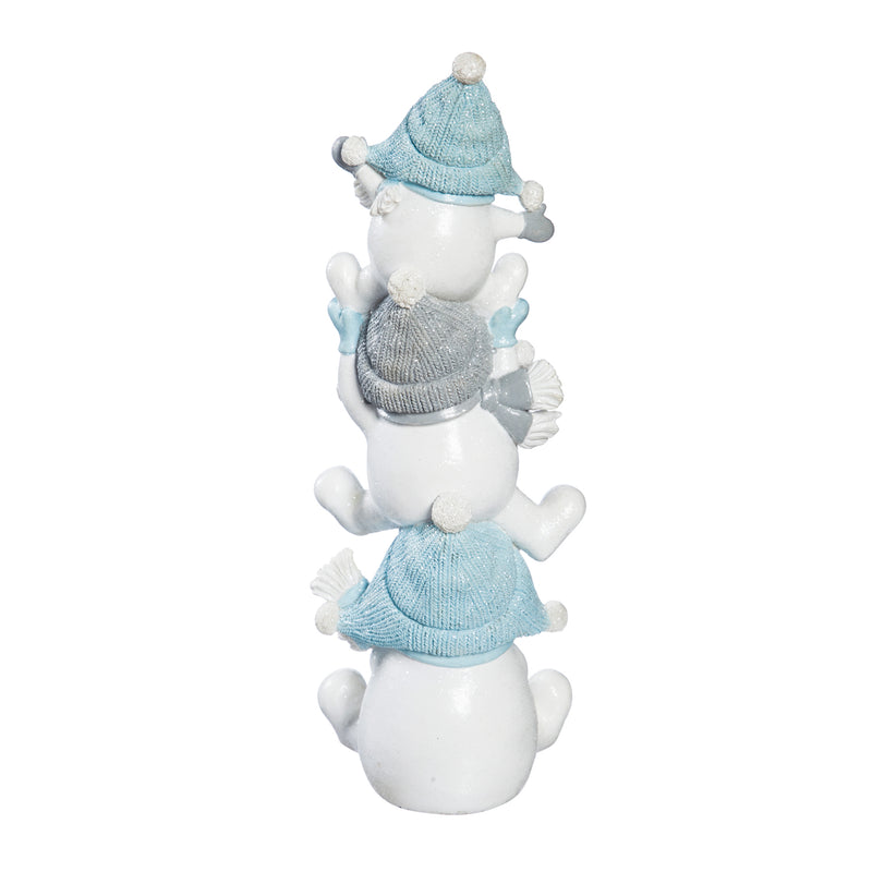 Resin Stacked Snowmen with Hats and Scarves Tabletop Décor,8tar425