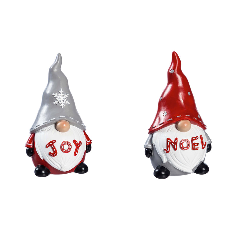 Resin Christmas Gnome Tabletop Decor, Noel/Joy, 2 Asst,8tar427