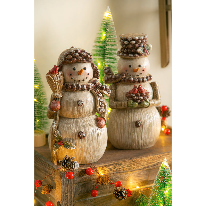 Resin Woodland Snowman Tabletop Décor, 2 Asst,8tar430