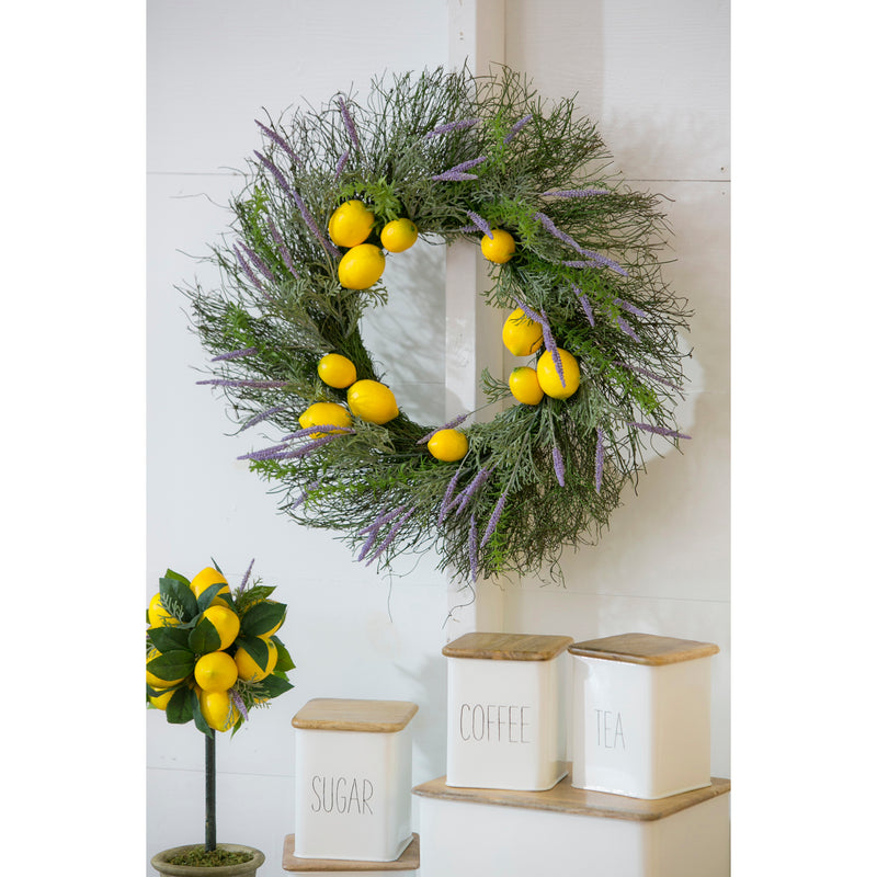 22'' Lemon and Lavender Wreath,8wr173