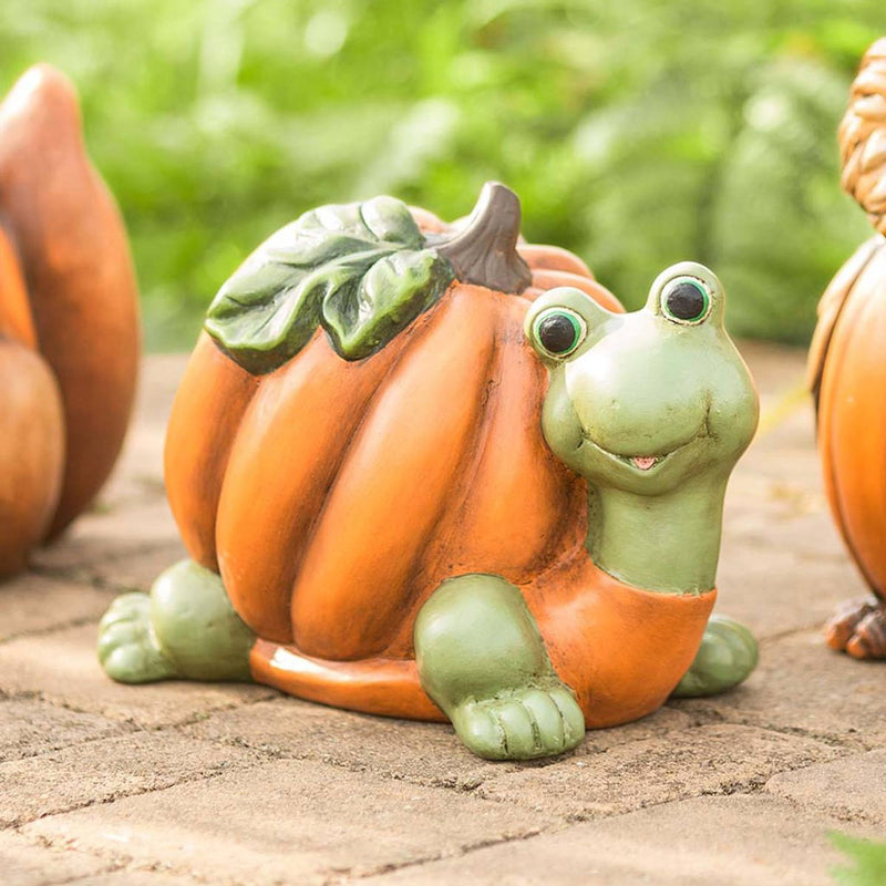 Pumpkin-Shelled Turtle Sculpture, 10.75"x7"x7.75"inches