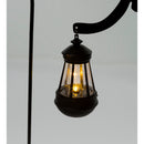 Black Metal Silhouette Garden Stake of Cat Holding a Solar-Powered Lantern,lt7873