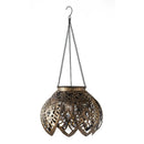 Antiqued Metal Hanging Indoor/Outdoor Flower Light - Leaves,7"x7"x14.96"inches