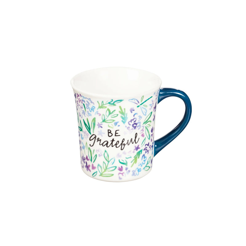 Coffee Cup and Floral Gift Set, 8 OZ, Be Grateful,p3758001