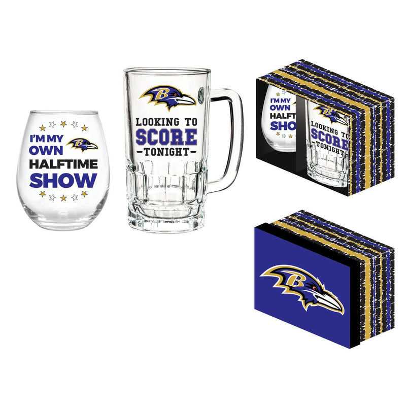 Baltimore Ravens, Stemless 17OZ Wine & Beer 16 OZ  Gift Set,p3843802