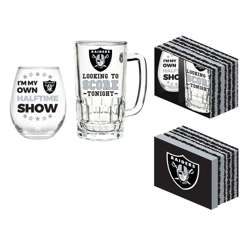 Las Vegas Raiders, Stemless 17OZ Wine & Beer 16 OZ  Gift Set,p3843822