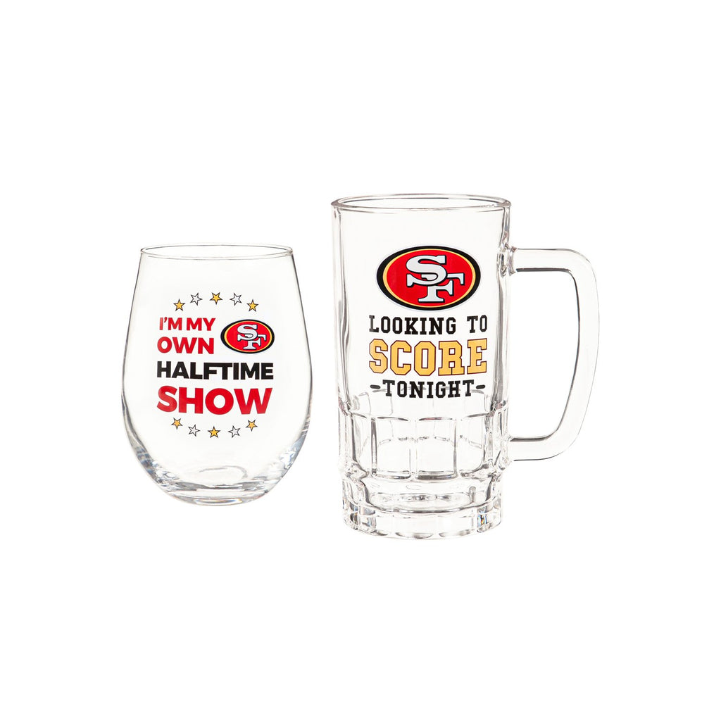 Glass Tankard Cup, with Gift Box, San Francisco 49ers