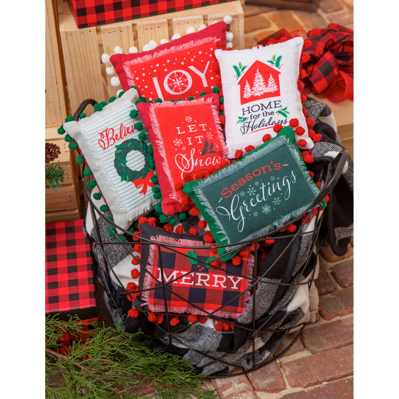 Holiday Sentiment Mini Pillows, including 6 styles, 3 of each Unit Price $6,p3918