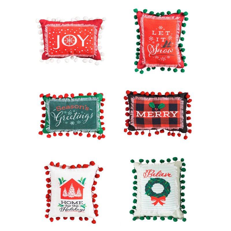 Holiday Sentiment Mini Pillows, including 6 styles, 3 of each Unit Price $6,p3918