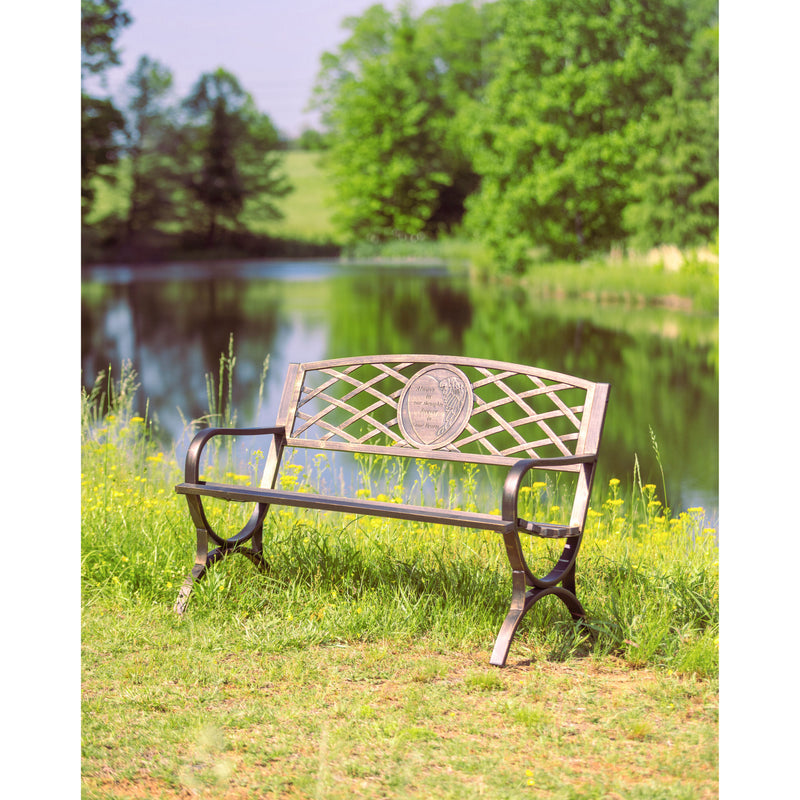 Metal Garden Bench, Thoughts & Hearts,pha073