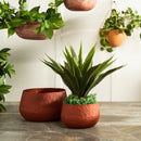 Terracotta Finish Metal Nested Planter, Set of 2,pha297