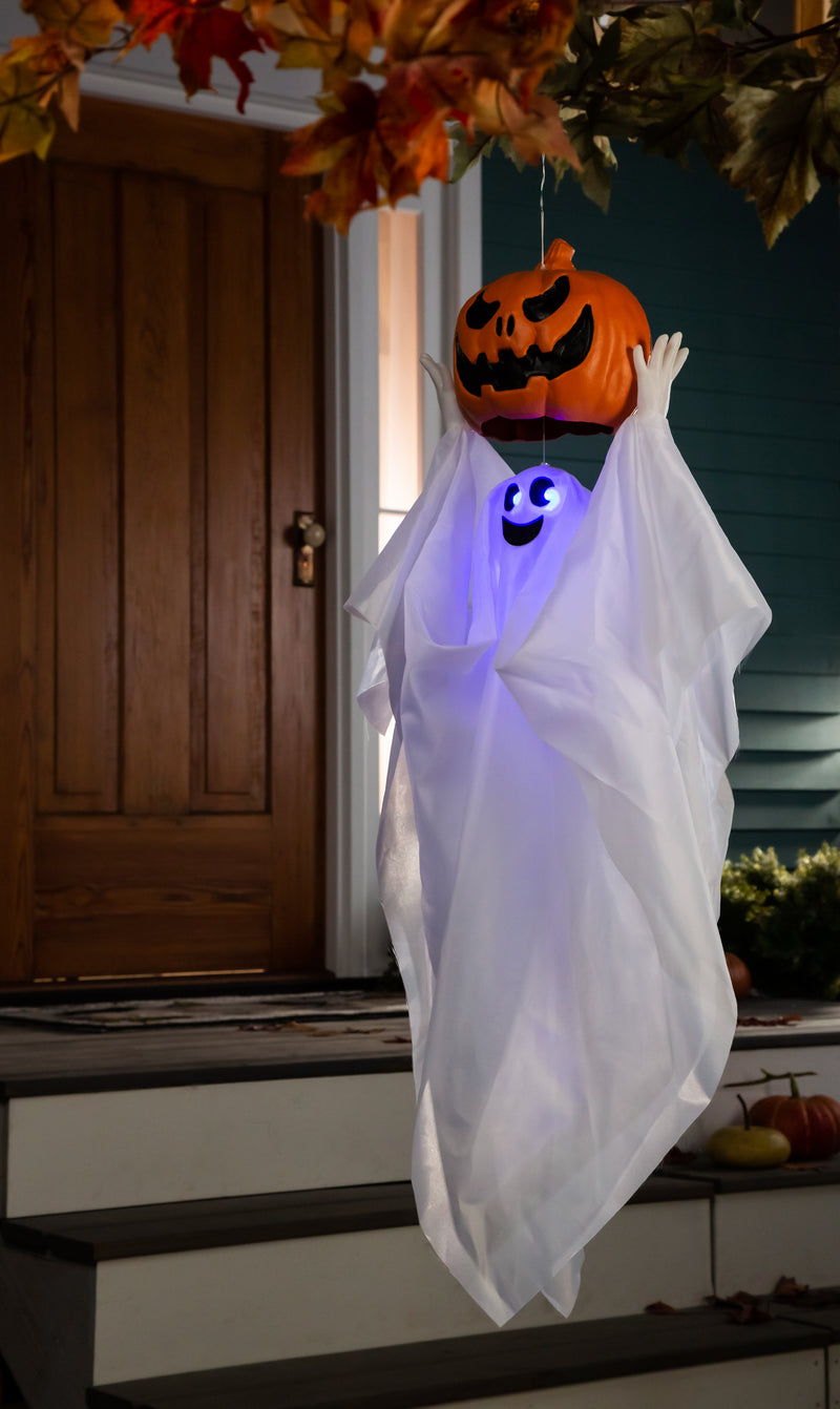 Animated Ghost with LED Lights and Sounds Hanging Décor,phb063