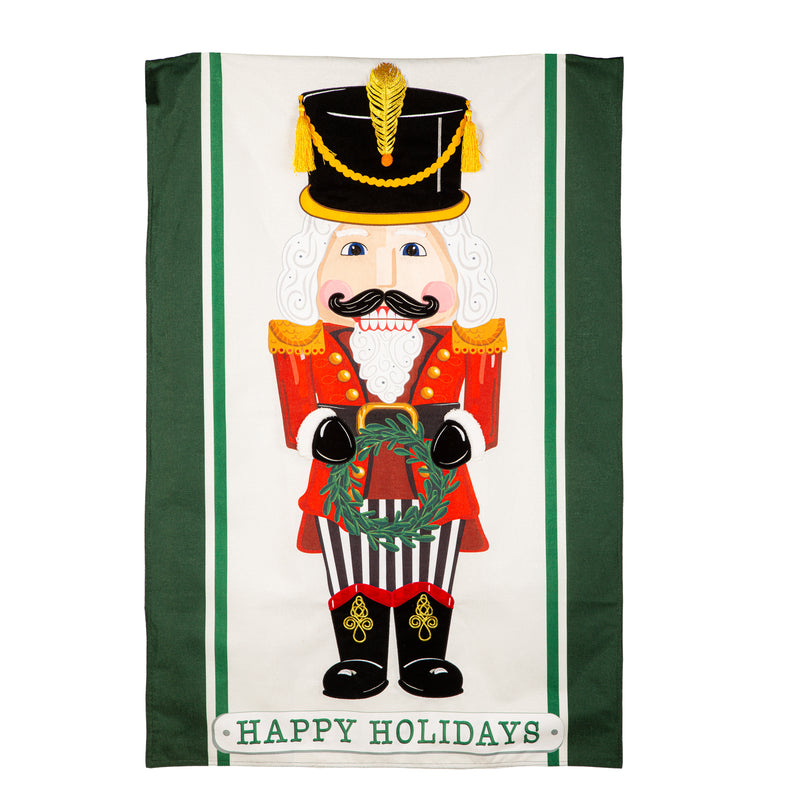 Nutcracker Suite Estate Size Embellished Burlap Flag,phb072