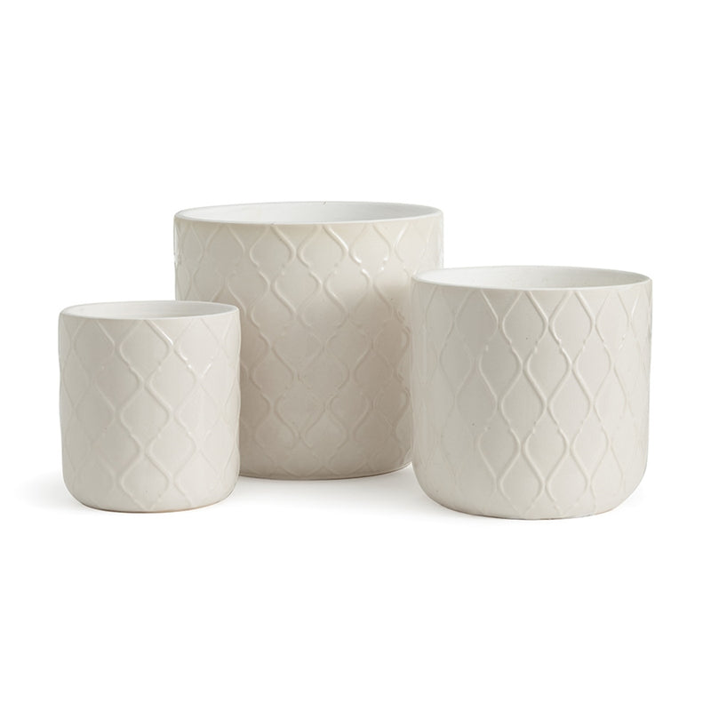 Napa Home Garden, ZARA POTS ,SET OF 3 WHITE,ts137wh