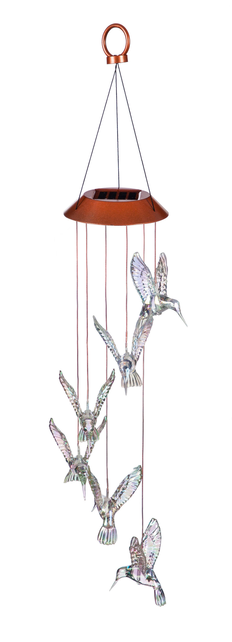 Color Changing Solar Mobile, Iridescent Hummingbird,4.88"x4.88"x26"inches