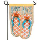 Suede garden flag,Happy Place Flip Flops,zkl14s8501